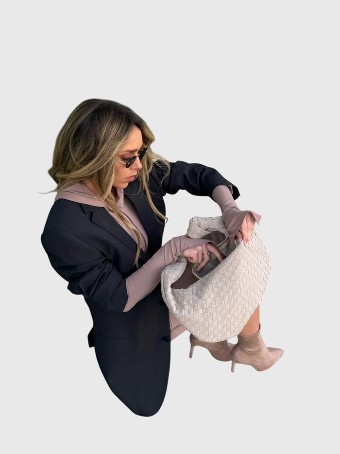 Celeste | Knotted Braided Medium Suede Bag