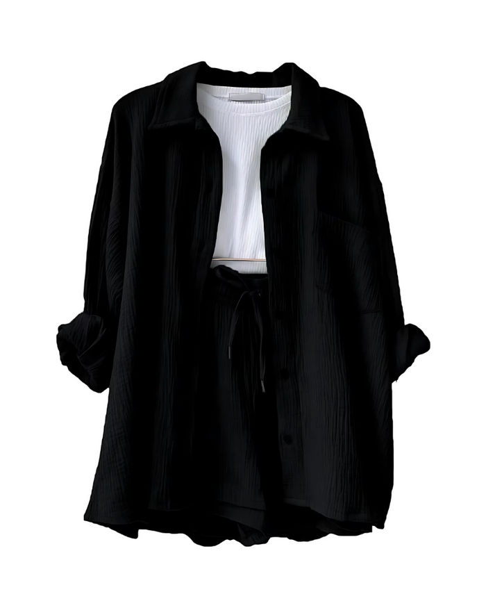 Tessa – Cotton Textured Shorts Set