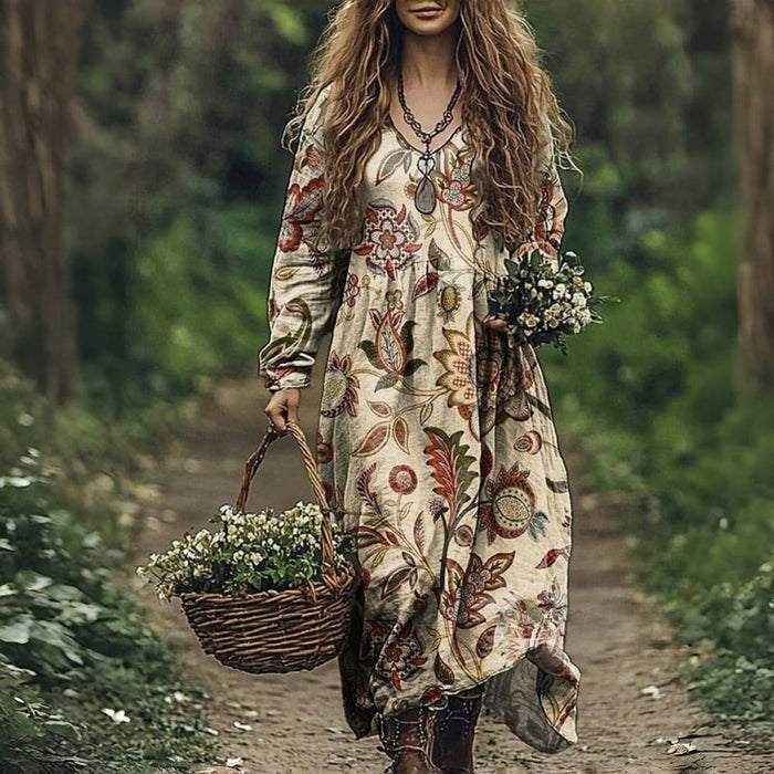 Iris – Vintage Floral Maxi Dress