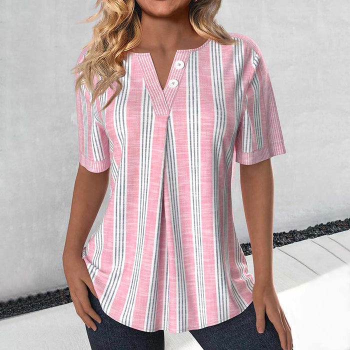 Amaris – Striped Button Blouse