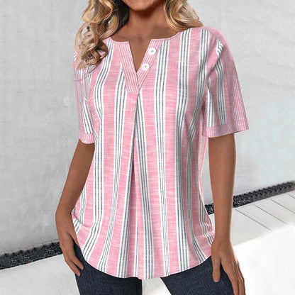 Amaris – Striped Button Blouse