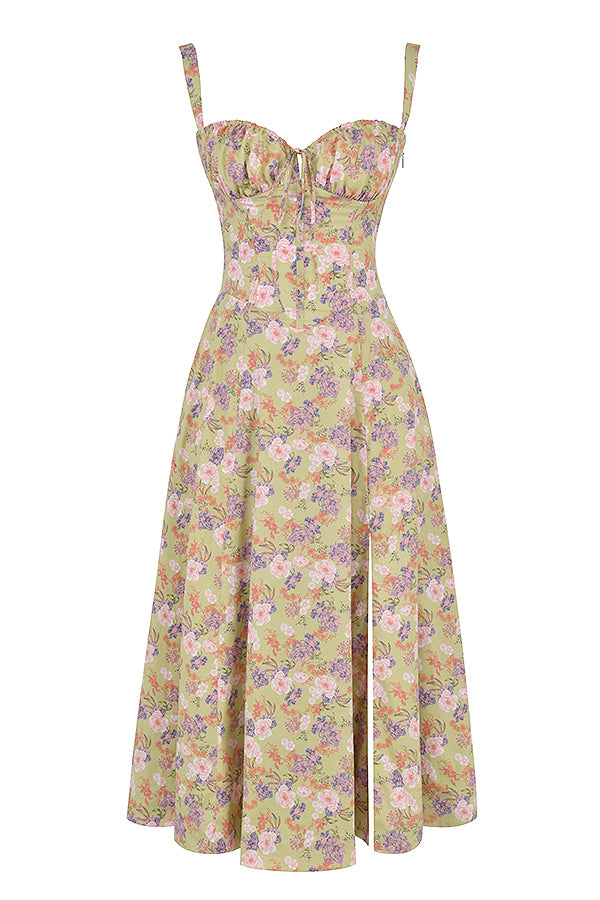 Vivienne – Floral Bustier Midi Dress