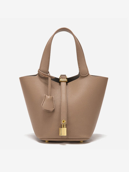 Glaiza | Sleek Gold-Lock Bucket Bag