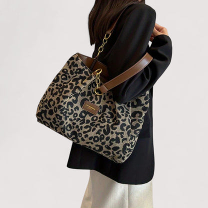Sonia - Leopard Canvas Shopping Bag