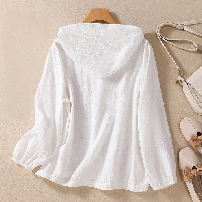 Livia – Linen Hooded Shirt