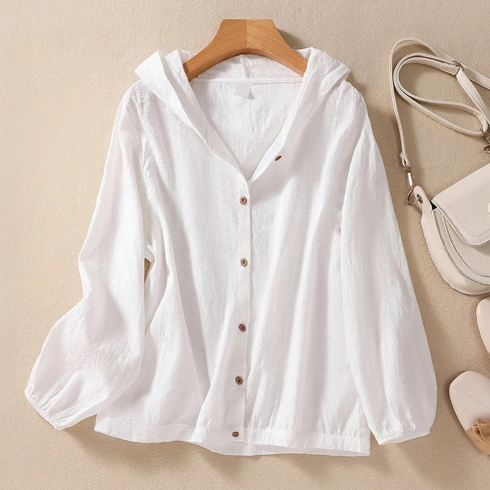 Livia – Linen Hooded Shirt