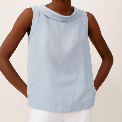 Madeleine – Sleeveless Linen Top