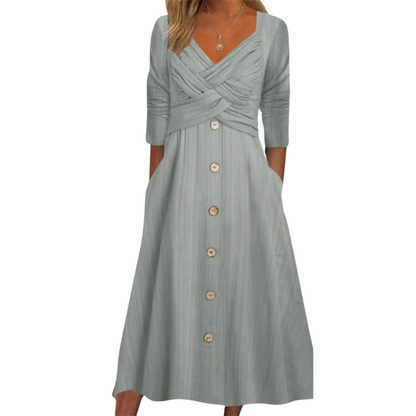 Amelie - Elegant Criss-Cross Midi Dress