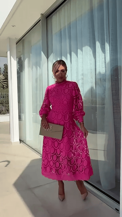 Juliette - Romantic Embroidered Midi Dress