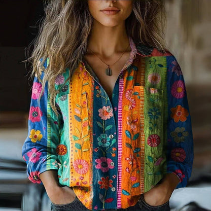 Maribel – Vintage Boho Floral Blouse