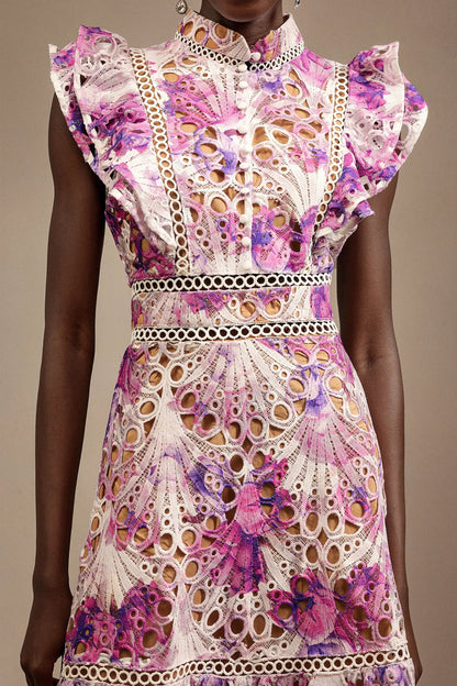 Bianca – Embroidered Lace Midi Dress