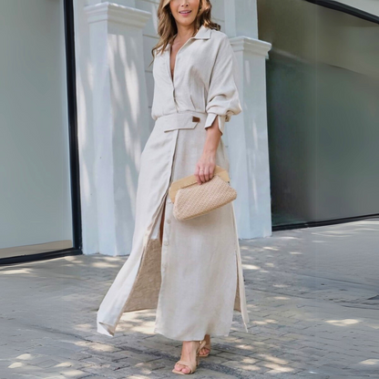 Elise - Elegant Maxi Shirt Dress