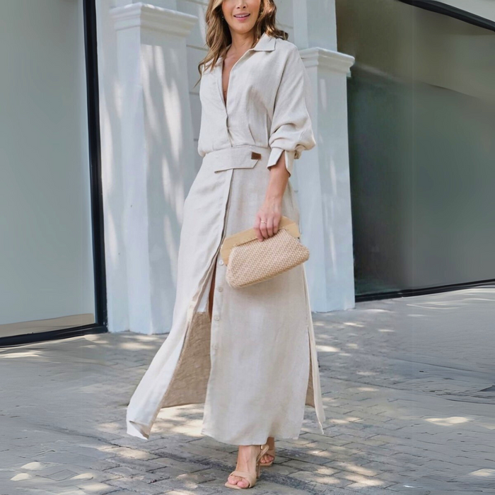 Elise - Elegant Maxi Shirt Dress