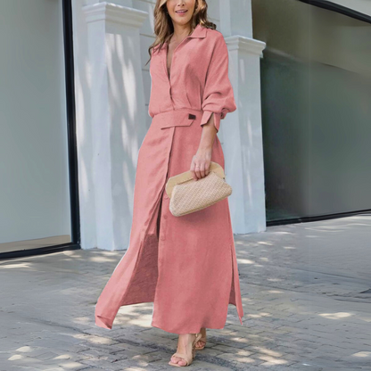 Elise - Elegant Maxi Shirt Dress