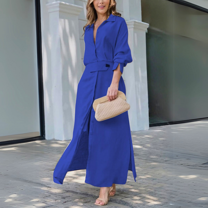 Elise - Elegant Maxi Shirt Dress