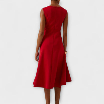 Renée – Draped Asymmetric Midi Dress