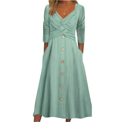 Amelie - Elegant Criss-Cross Midi Dress