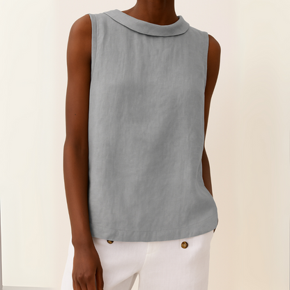 Madeleine – Sleeveless Linen Top