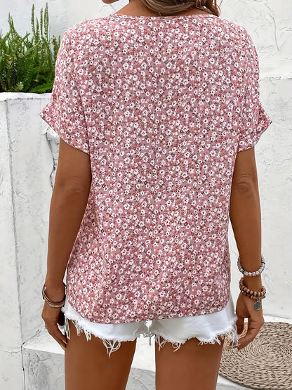 Tessa - Elegant Floral Button Blouse