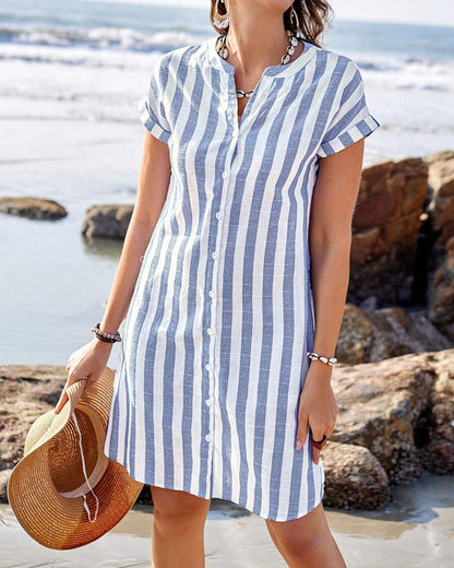 Maelis – Striped Shirt Dress