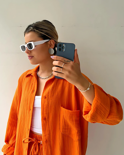 Tessa – Cotton Textured Shorts Set