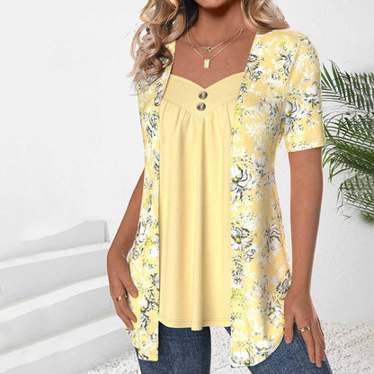 Léa – Floral Button Detail Blouse