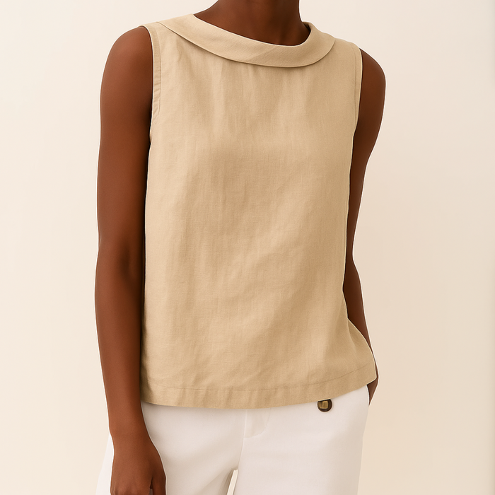 Madeleine – Sleeveless Linen Top