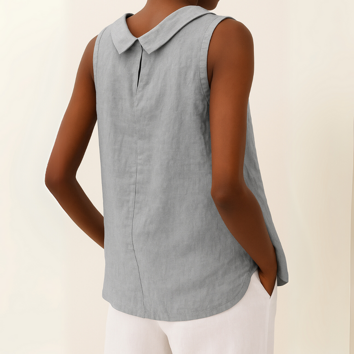 Madeleine – Sleeveless Linen Top