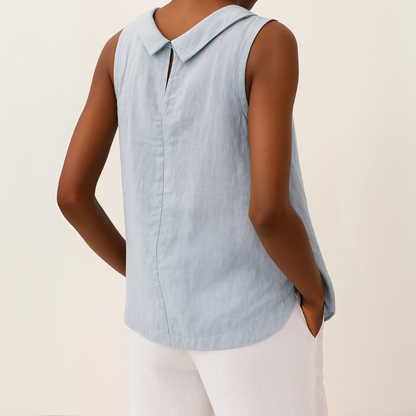 Madeleine – Sleeveless Linen Top
