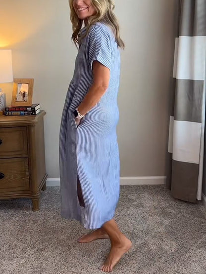 Arlise – Striped Shirt Dress