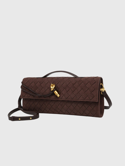 Cherry | Luxe Woven Suede Clutch