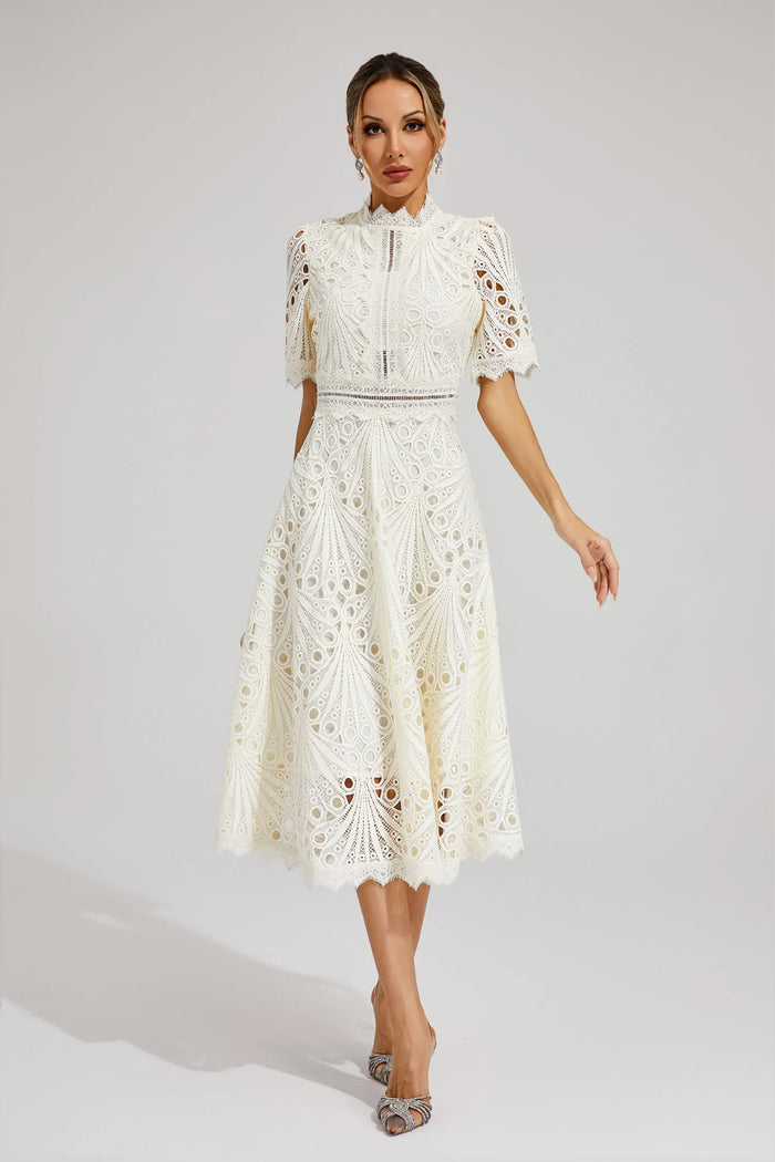 Vivienne – Lace Cut-Out Midi Dress
