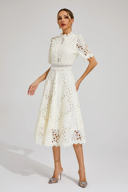 Vivienne – Lace Cut-Out Midi Dress