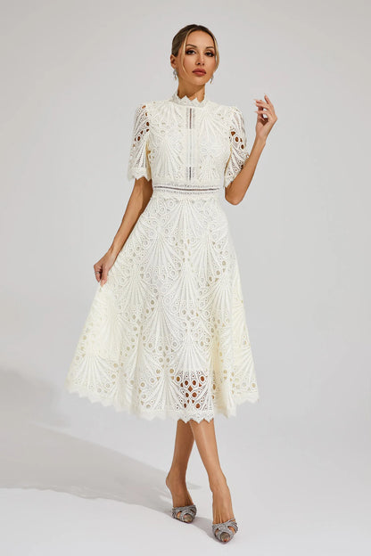 Vivienne – Lace Cut-Out Midi Dress