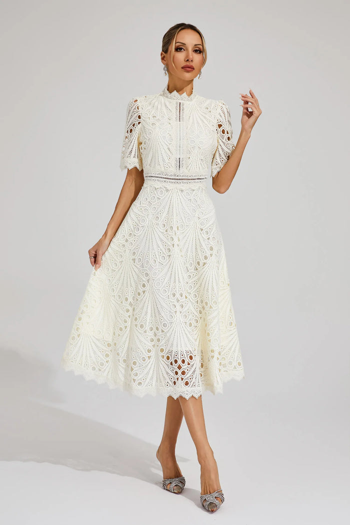 Vivienne – Lace Cut-Out Midi Dress