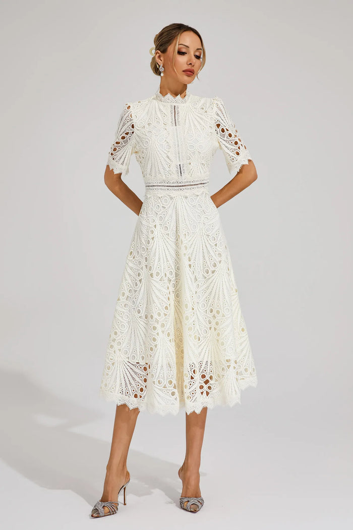 Vivienne – Lace Cut-Out Midi Dress