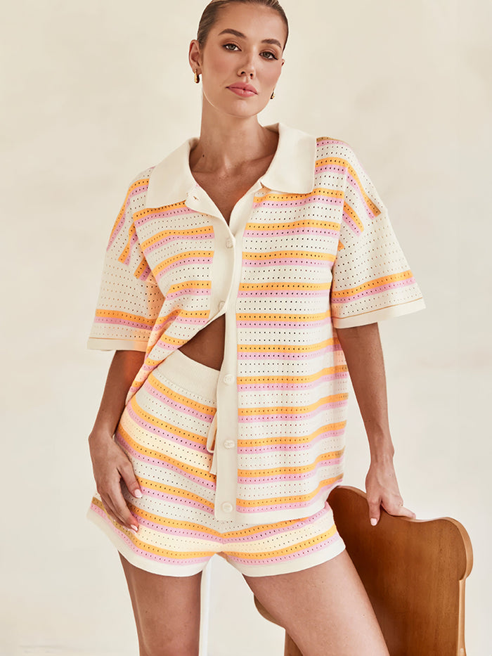 Sunny – Striped Knit Co-Ord Set