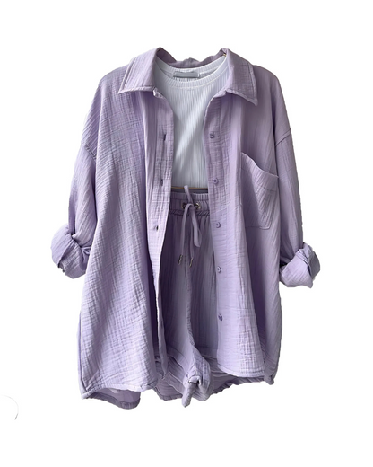 Tessa – Cotton Textured Shorts Set