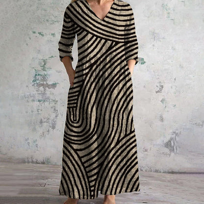 Mara - Vintage Striped Maxi Dress