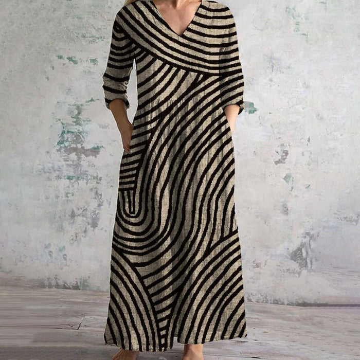 Mara - Vintage Striped Maxi Dress
