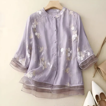 Celeste – Embroidered Cotton Blouse