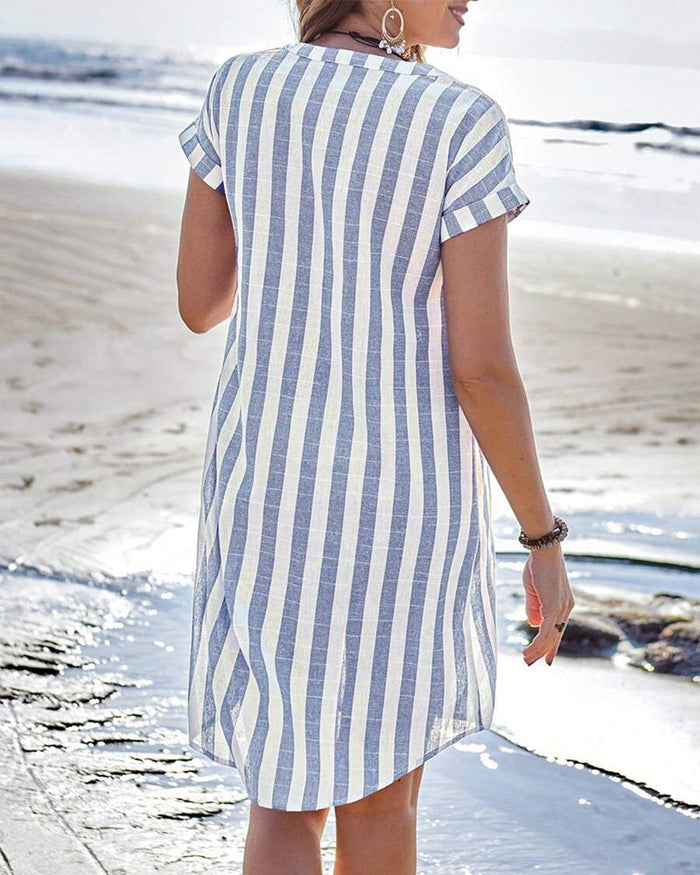 Maelis – Striped Shirt Dress