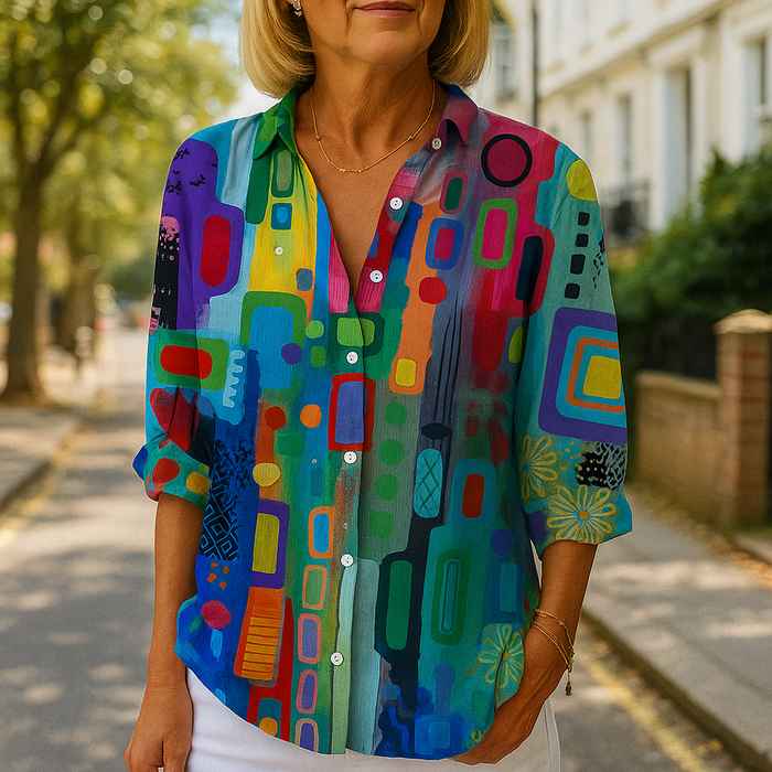 Iris – Modern Art Print Blouse