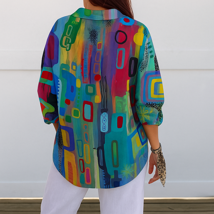 Iris – Modern Art Print Blouse