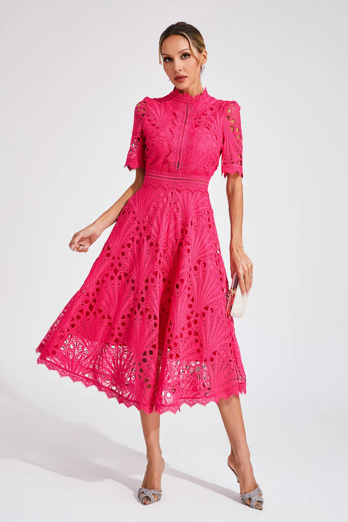 Vivienne – Lace Cut-Out Midi Dress