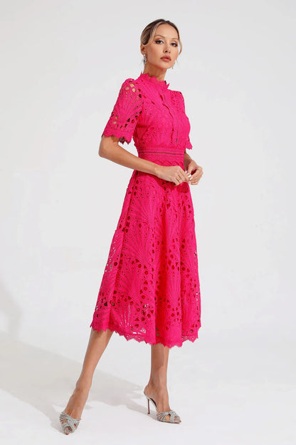Vivienne – Lace Cut-Out Midi Dress