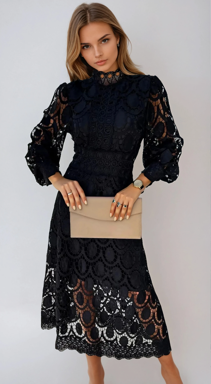 Juliette - Romantic Embroidered Midi Dress