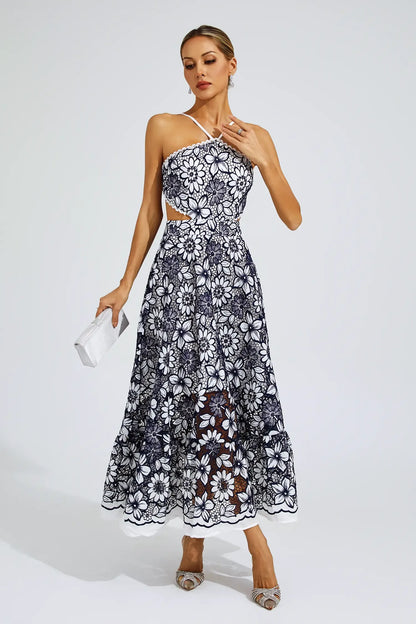 Daria – Lace Halter Midi Dress