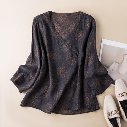 Mabel – Linen Poet Blouse