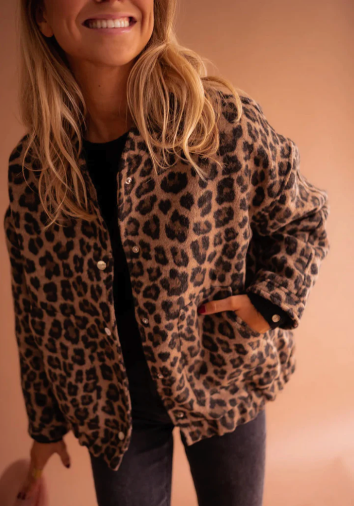 Mara | Leopard Print Bomber Jacket